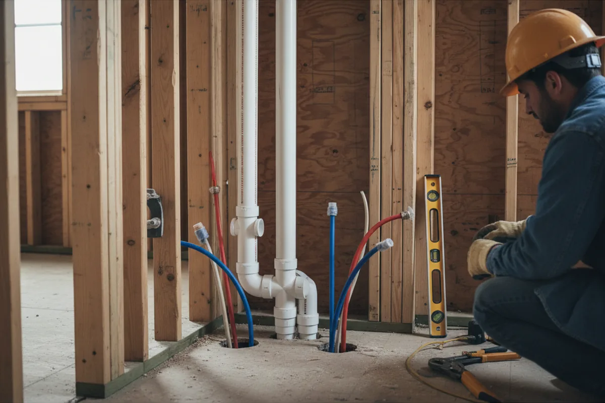 Drain and supply rough-in during Toilet Repair and Installation in Richland